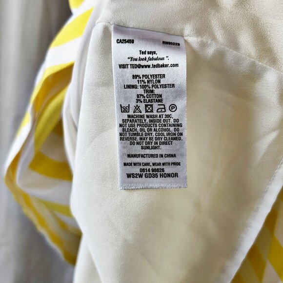 Ted Baker London Honor Dress in yellow and white stripes - Picture 7 of 9